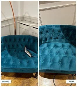 Uplostery and sofa before and after gallery