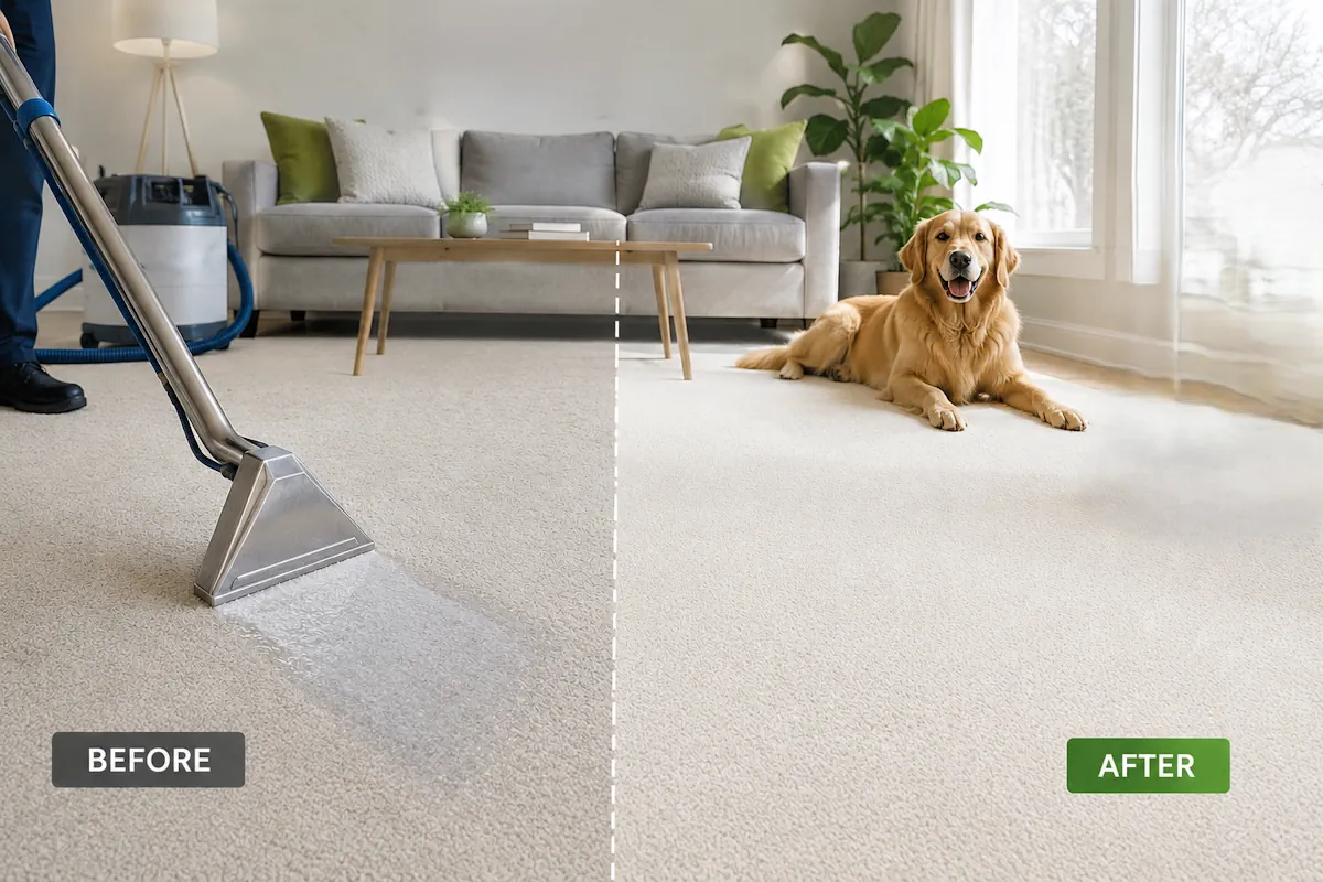 How to Remove Pet Hair from Carpet Before After