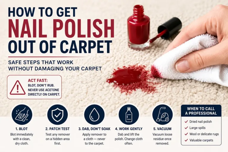 How to get nail polish out of carpet with safe stain removal steps